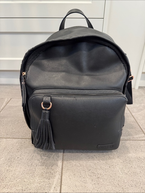 Skip Hop Handbags - Skip Hop Black Faux Leather Diaper Bag